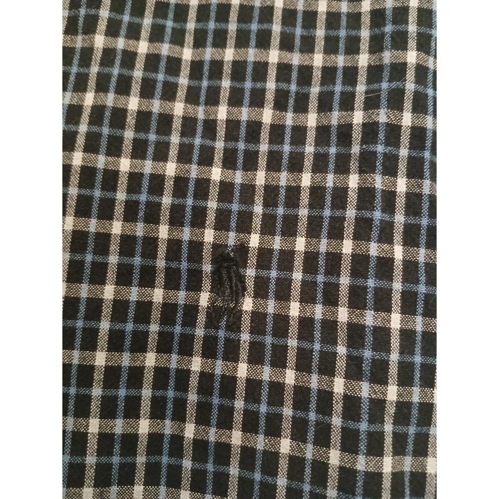 VTG Polo Ralph Lauren Blake Shirt Mens MED Black Check Pony Embroidery Button - Picture 2 of 4